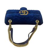 Gucci GG Blue Velvet Marmont Shoulder Bag
