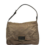 Fendi Brown Leather Trim Zucca Mamma Forever Baguette