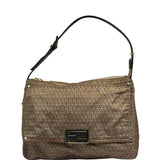 Fendi Brown Leather Trim Zucca Mamma Forever Baguette