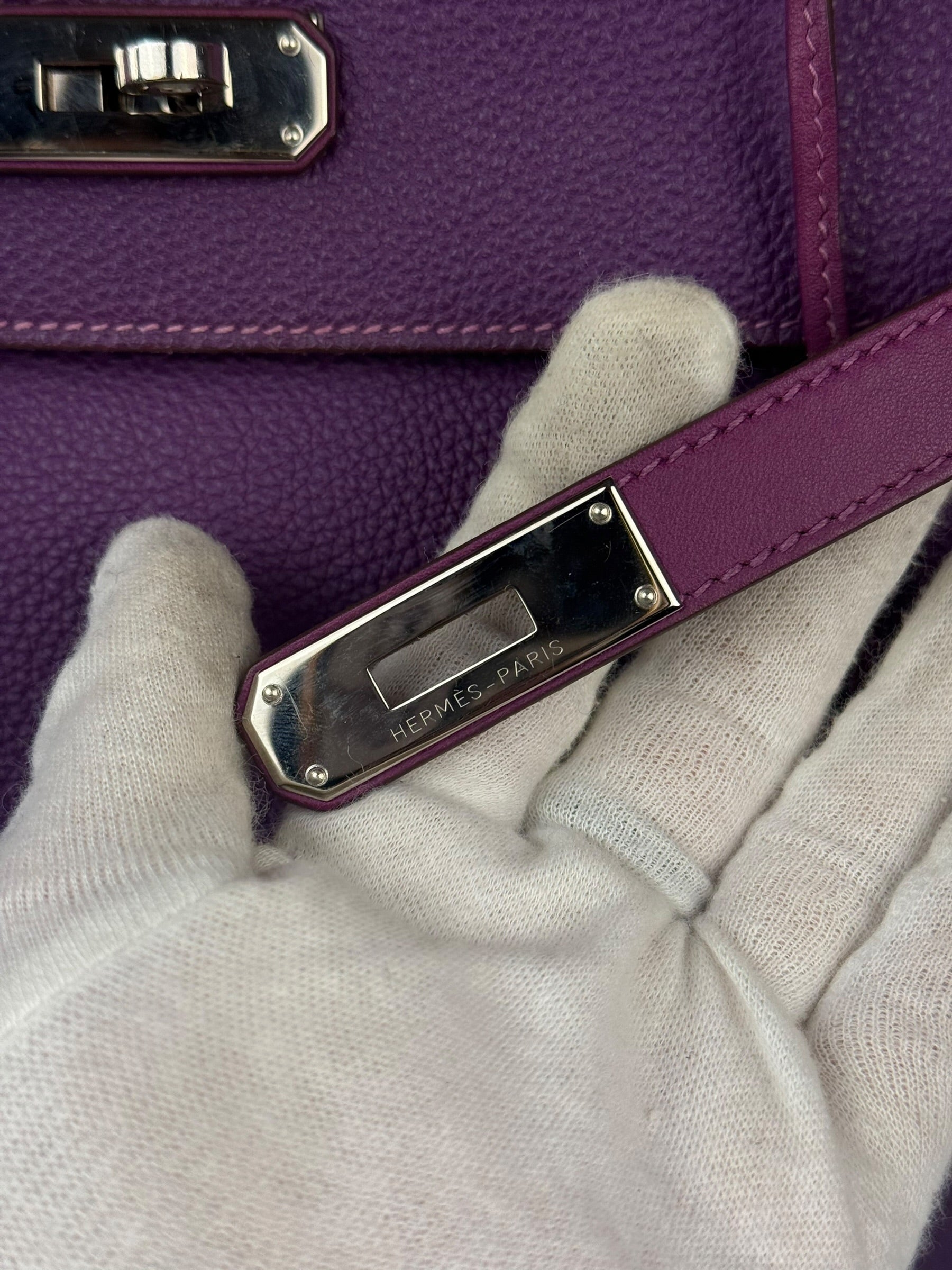Hermes Kelly 35 Purple Ghillies Swift Togo Leather Handbag 2015
