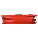 Chanel Quilted Stitch Red Leather Boy Bag 2014