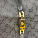 Gucci Black/Grey Leather Trim Jackie Hobo Bag