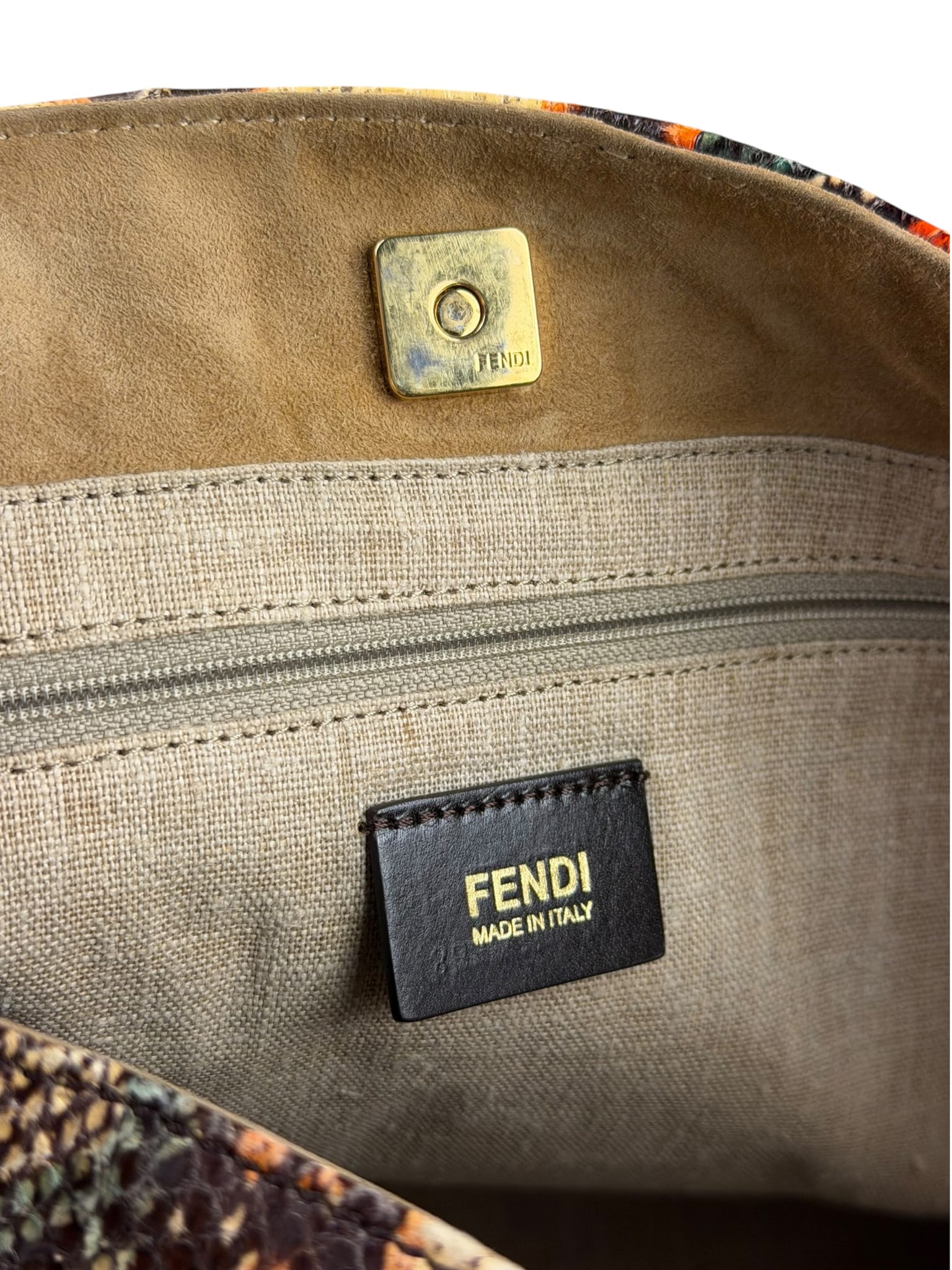 Fendi Multicolor Snakeskin Hobo Bag