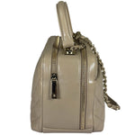 Chanel Beige Quilted Lambskin CC Trendy Bowling Bag 2017