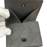 Bottega Veneta Grey Leather Bi-Fold Wallet