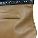 Prada Vintage Camel Leather Embroidery Clutch