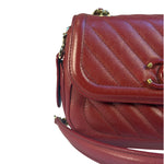 Chanel Burgundy Chevron-Quilted Leather Flap Crossbody 2018