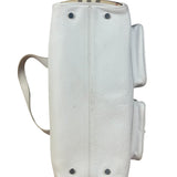 Burberry White Pebbled Leather Shoulder Bag
