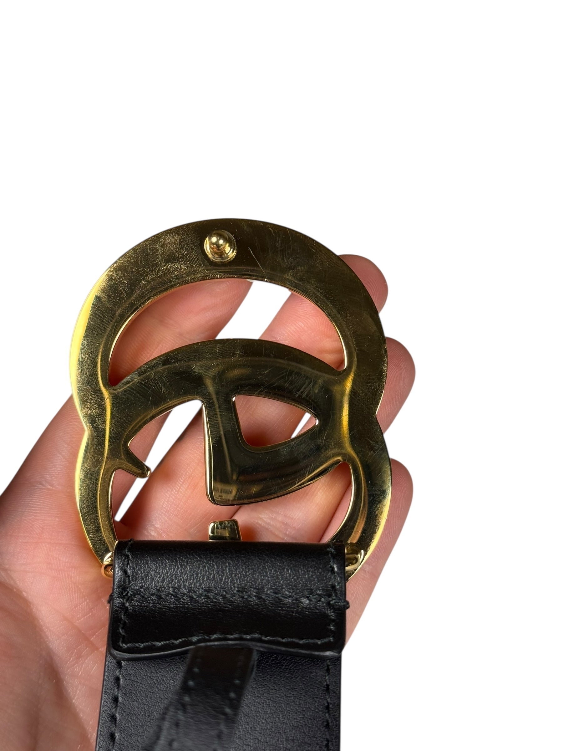 Gucci Puff Monogram GG Buckle Belt