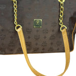 MCM Brown Nylon/Leather Visetos Monogram Shoulder/Tote Bag