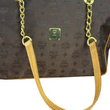 MCM Brown Nylon/Leather Visetos Monogram Shoulder/Tote Bag