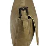 Fendi Camel Tan/Lime Yellow Leather Flap Pochette
