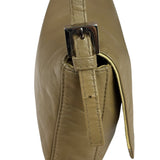 Fendi Camel Tan/Lime Yellow Leather Flap Pochette