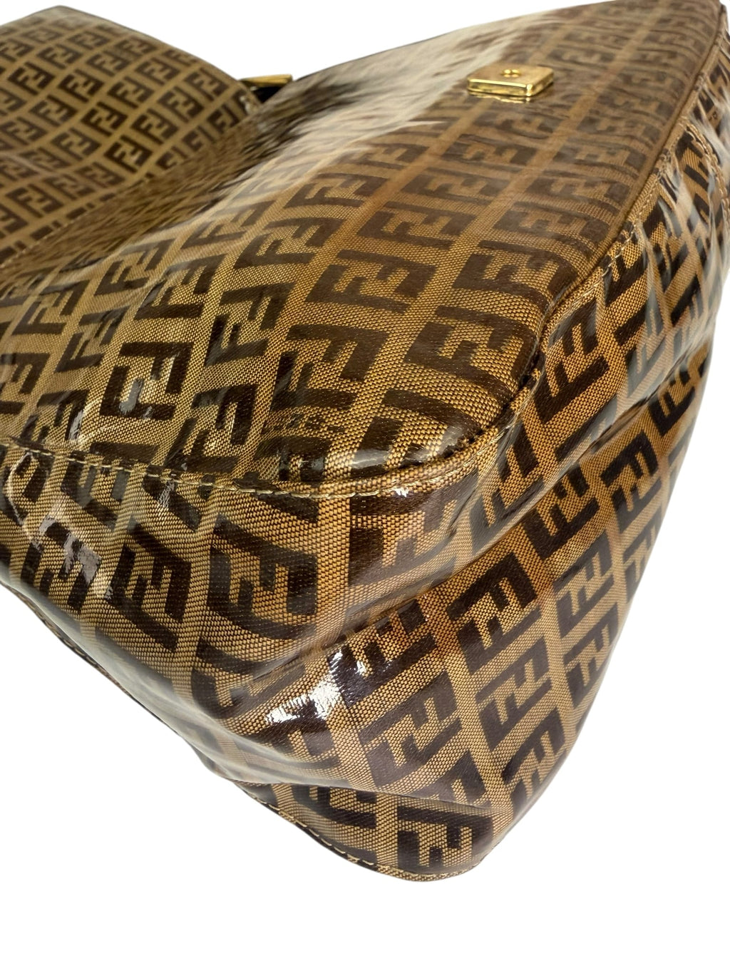 Fendi Beige/Brown PVC Mamma Baguette