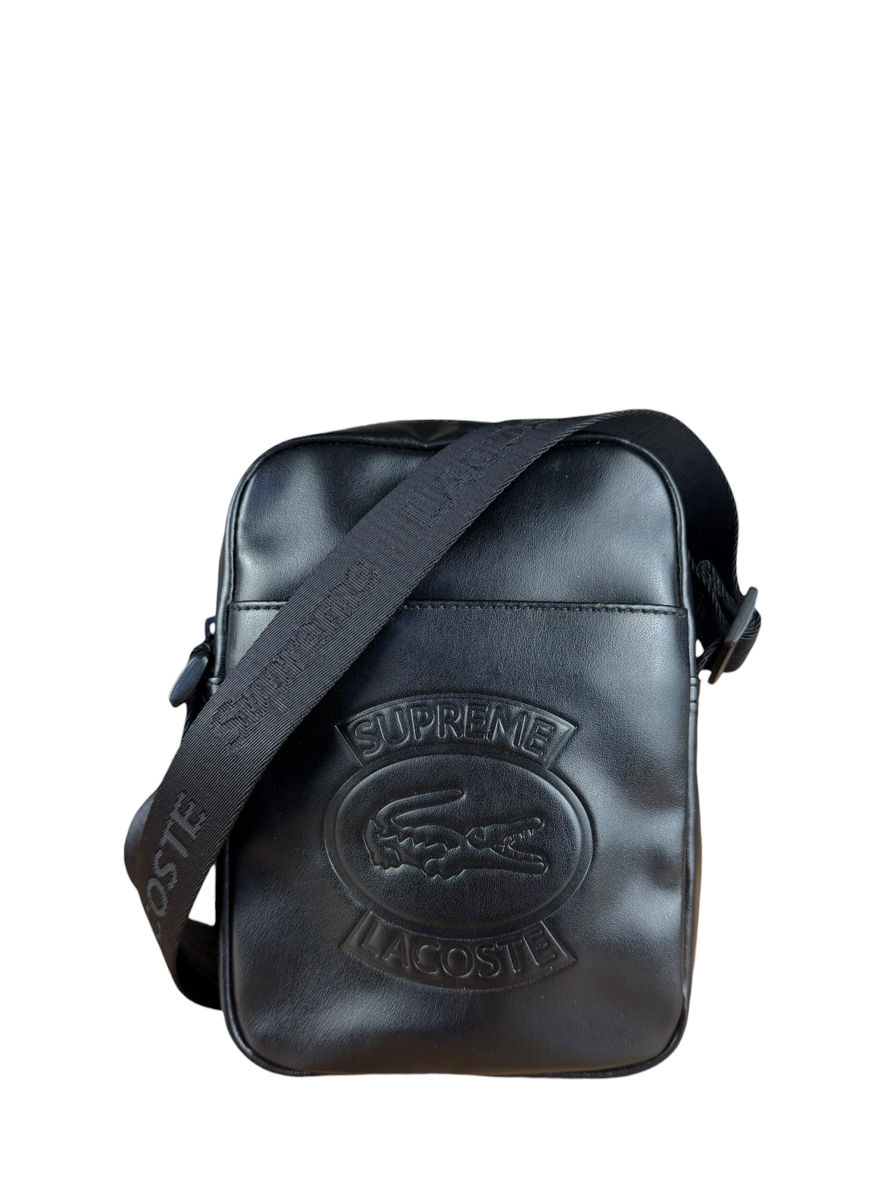 Supreme x Lacoste Black Leather Crossbody