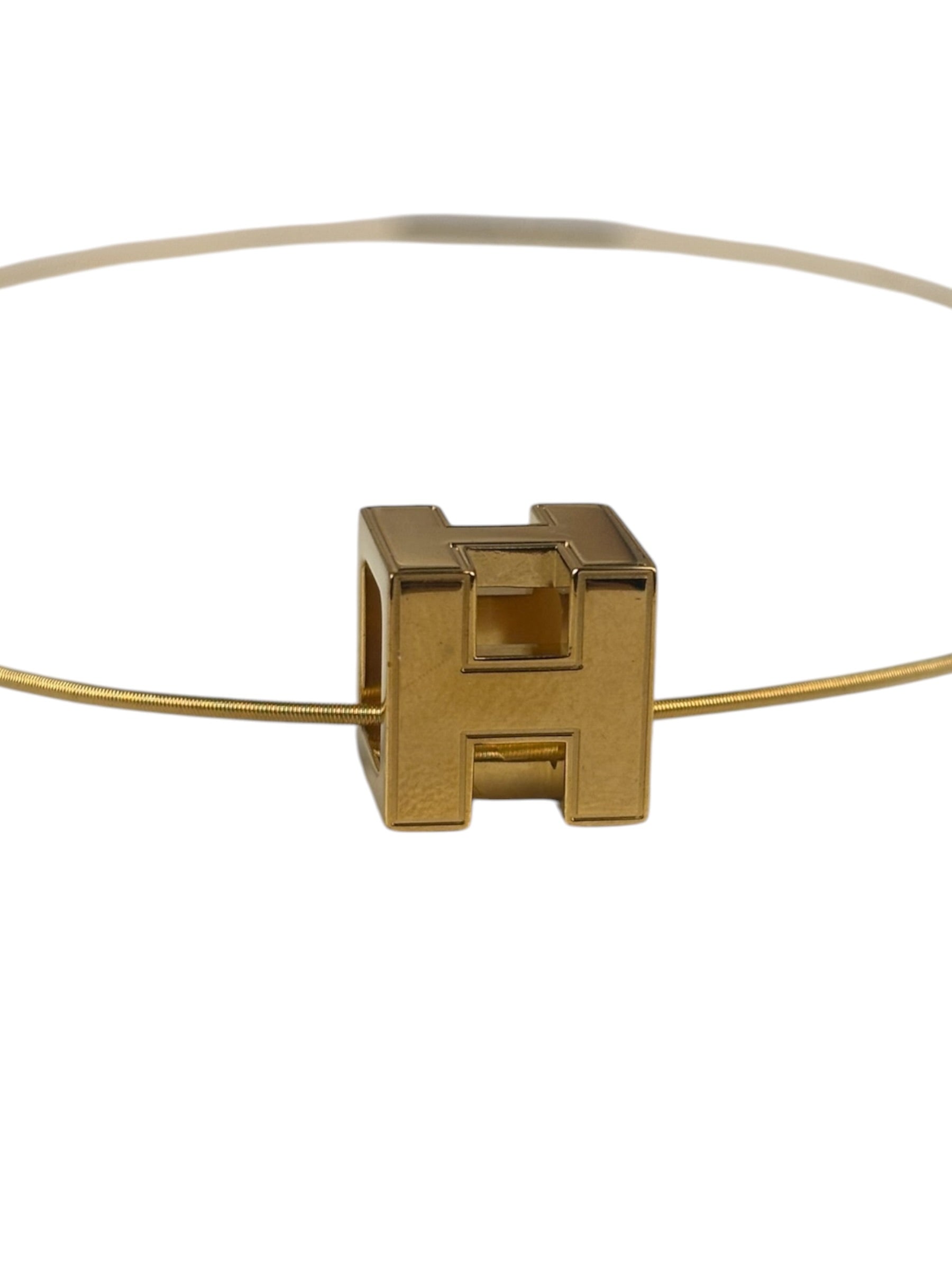 Hermes Cage d'H Gold Plated Pendant Necklace