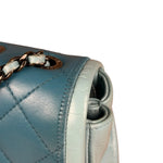 Chanel CC Two-Toned Blue Leather Flap Bag 2014