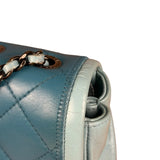 Chanel CC Two-Toned Blue Leather Flap Bag 2014