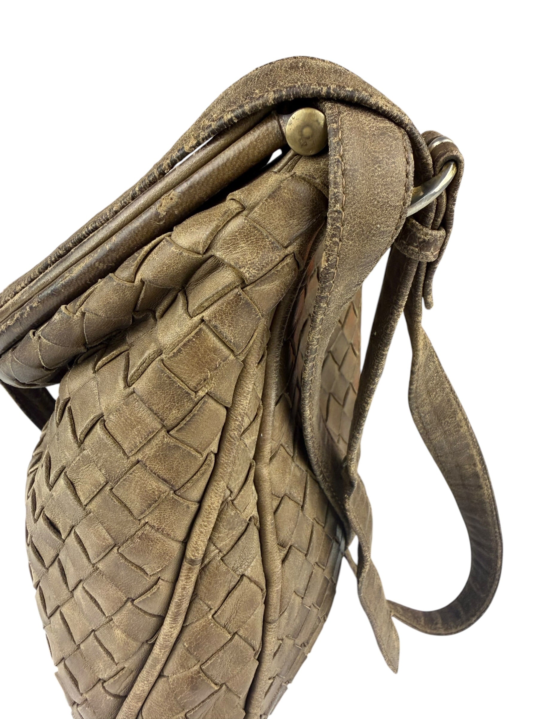 Bottega Veneta Brown Intrecciato Crossbody