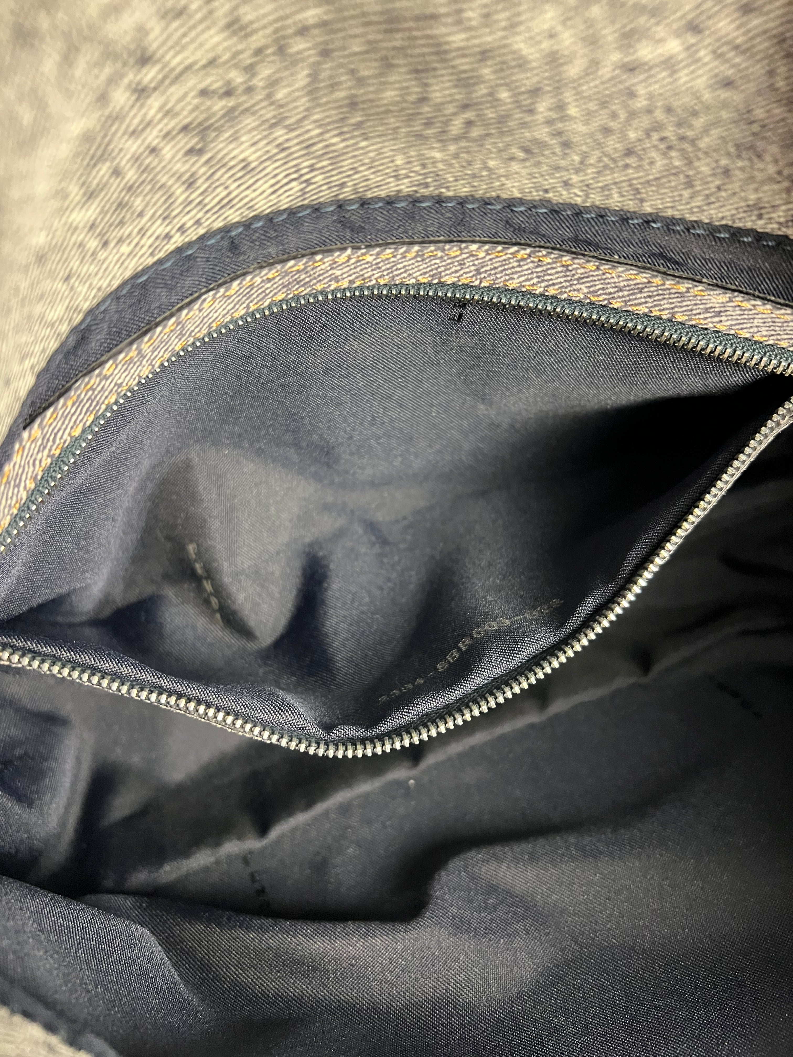 Fendi Light Denim Toned Canvas Baguette Shoulder Bag