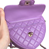 Chanel CC In Love Purple Quilted Leather Heart Bag 2022