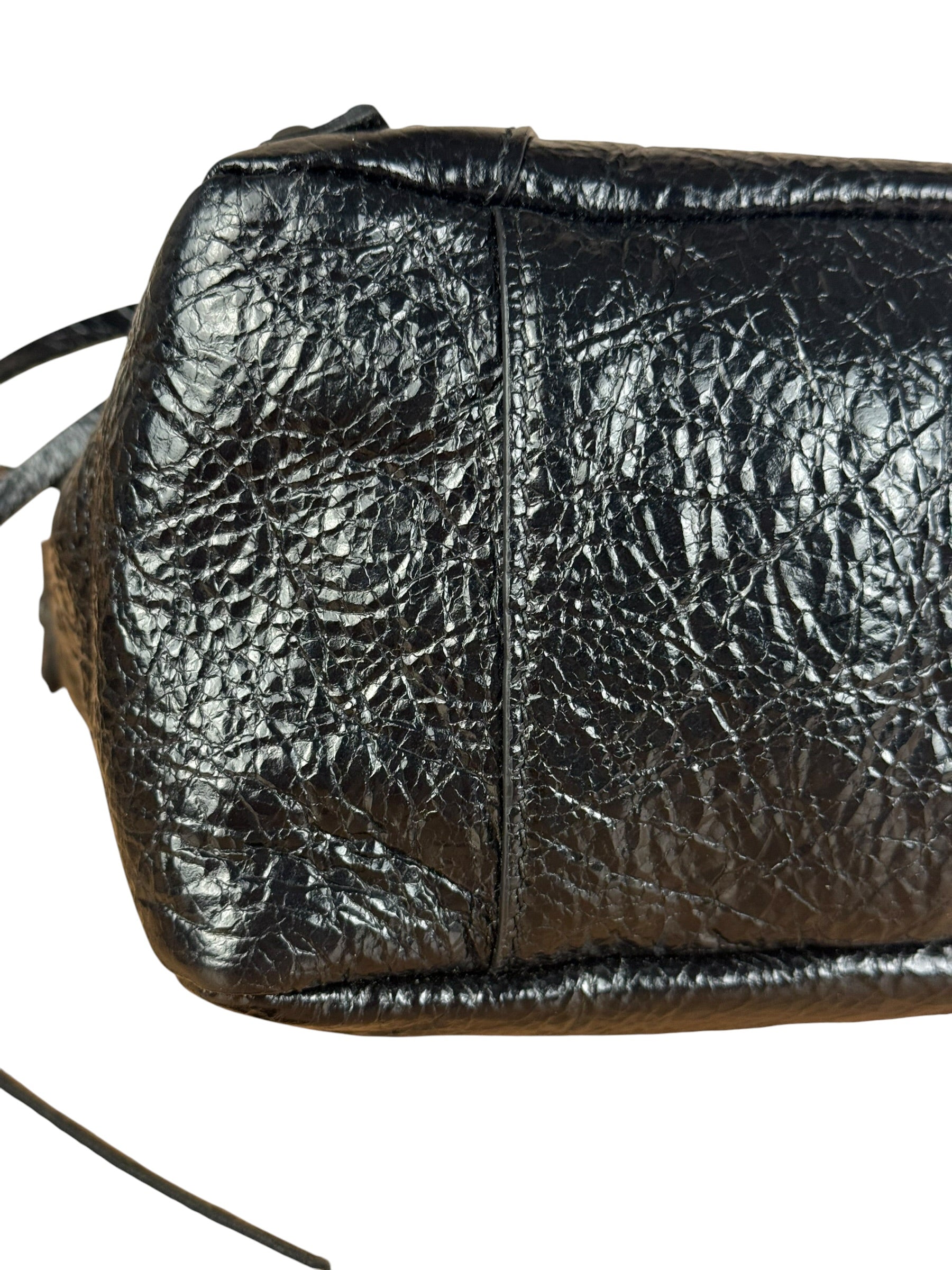 Balenciaga Le City Moto Black Leather Shoulder Pochette