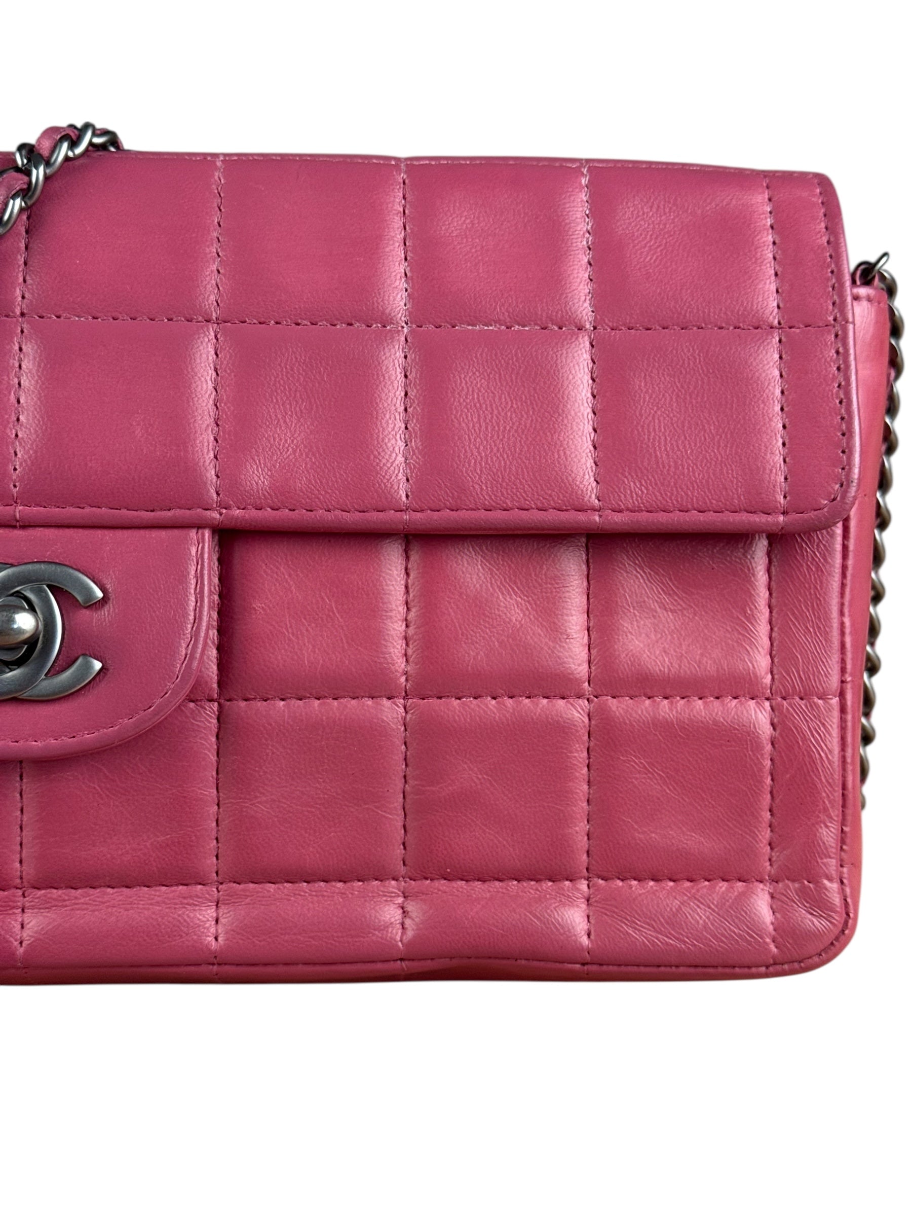 Chanel Pink CC 2002 Chocolate Bar Chain Flap