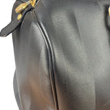 Fendi Grey/Black Leather Striped Boston Bag