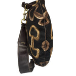 Gucci Black/Brown Leather Trim Half-Moon Hobo Bag
