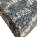 Balenciaga Blue Denim Hourglass Monogram Wallet On Chain