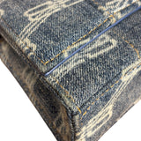 Balenciaga Blue Denim Hourglass Monogram Wallet On Chain