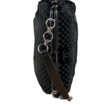 Chanel Black Velvet Leather Trim Kiss-Lock Two-Way Bag 2006