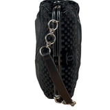 Chanel Black Velvet Leather Trim Kiss-Lock Two-Way Bag 2006