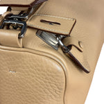 Prada Beige Leather Vitello Daino Buckle Shoulder Bag