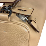 Prada Beige Leather Vitello Daino Buckle Shoulder Bag