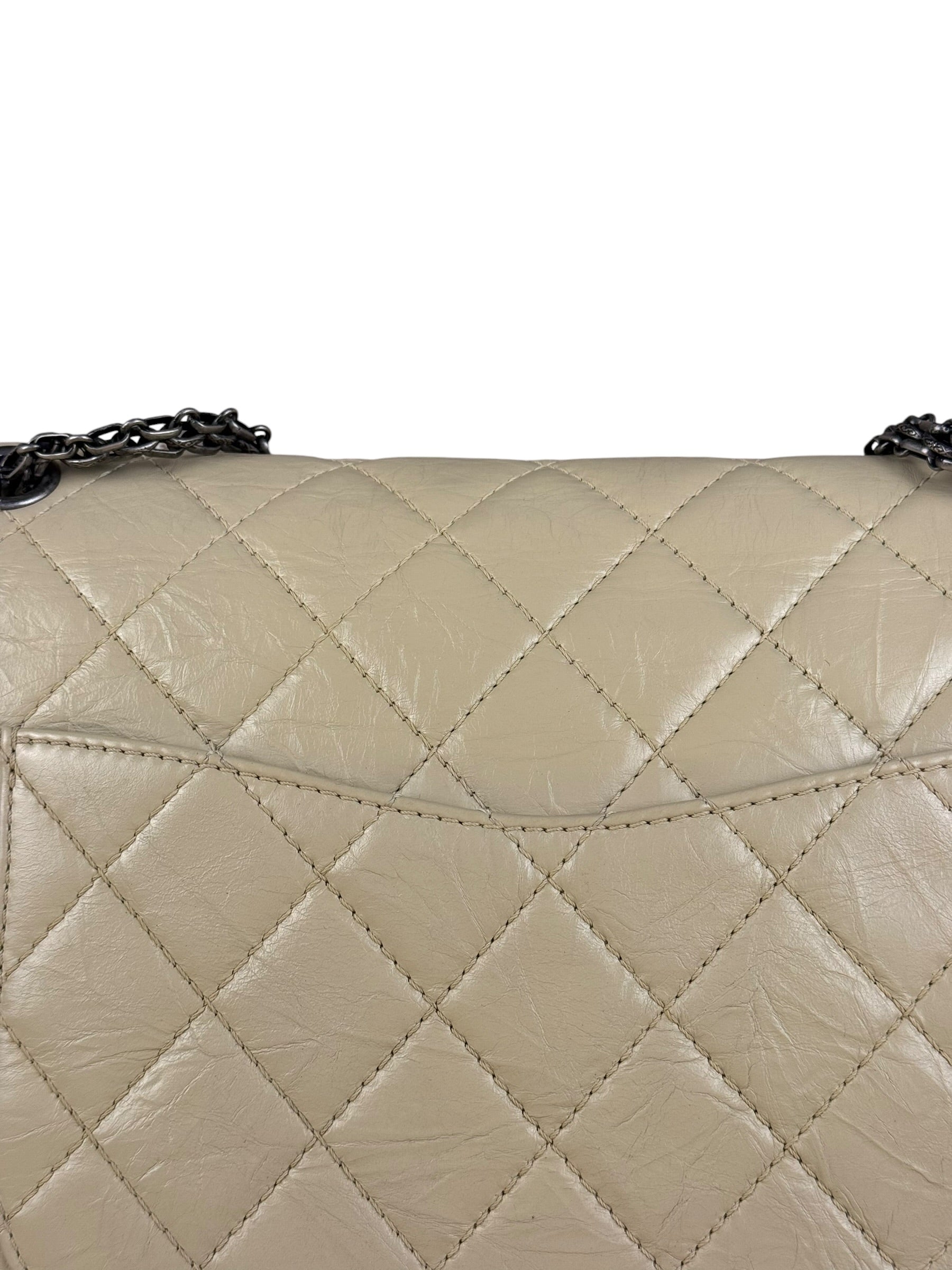 Chanel Aged Ivory Quilted Leather 2.55 Reissue Double Flap Bag 2009