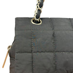 Chanel Black Nylon Chocolate Bar Chain Flap Bag 2002