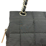 Chanel Black Nylon Chocolate Bar Chain Flap Bag 2002
