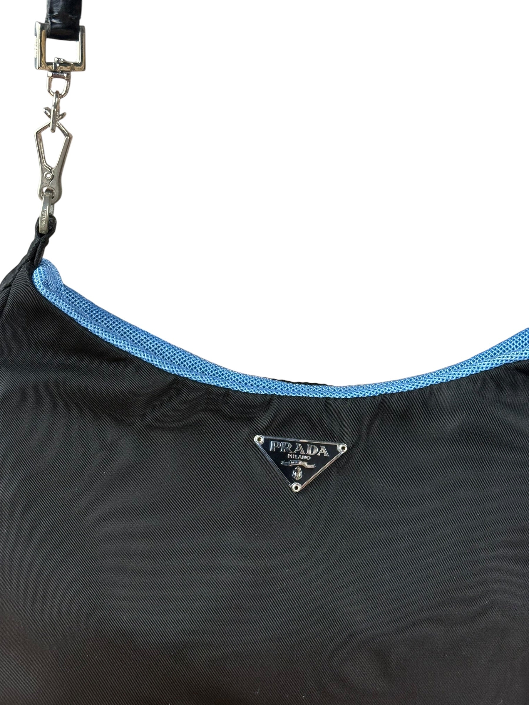 Prada Vintage Black Nylon Pochette