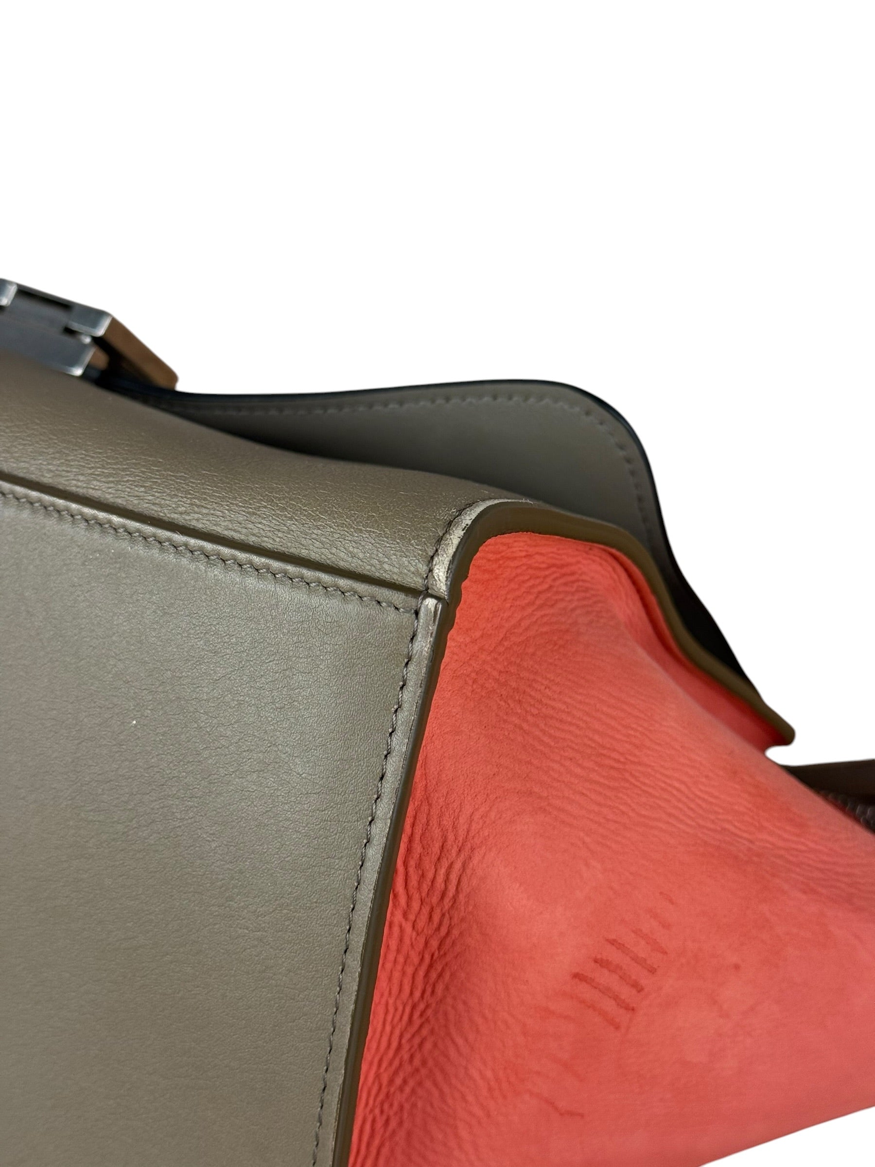 Celine Tricolor Trapeze Pebbled Leather Hand Bag