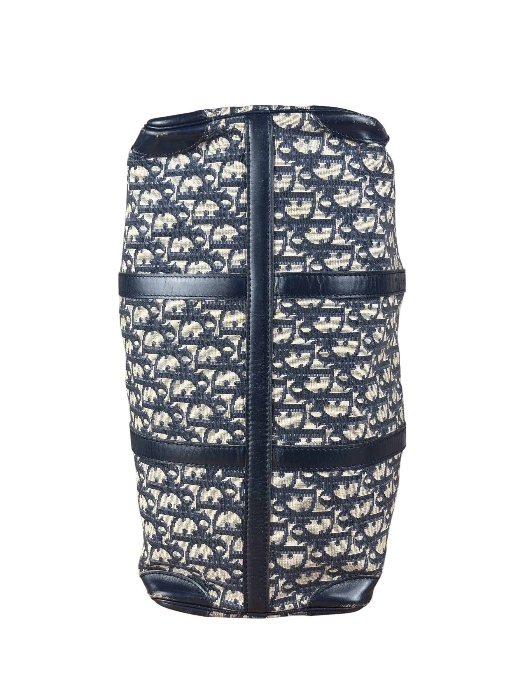 Christian Dior Vintage Navy Blue Trotter Boston Bag