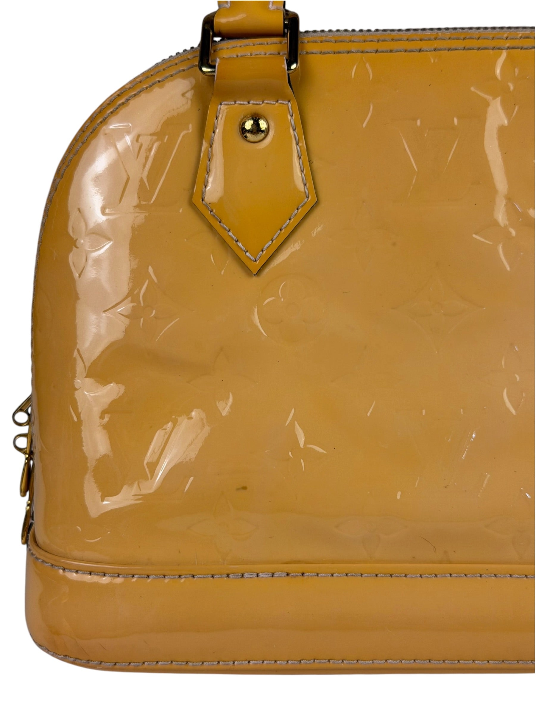 Louis Vuitton Yellow Monogram Vernis Alma BB Two-Way Bag