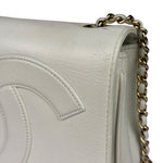 Chanel White Leather CC Mania Flap Bag 2019