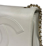 Chanel White Leather CC Mania Flap Bag 2019