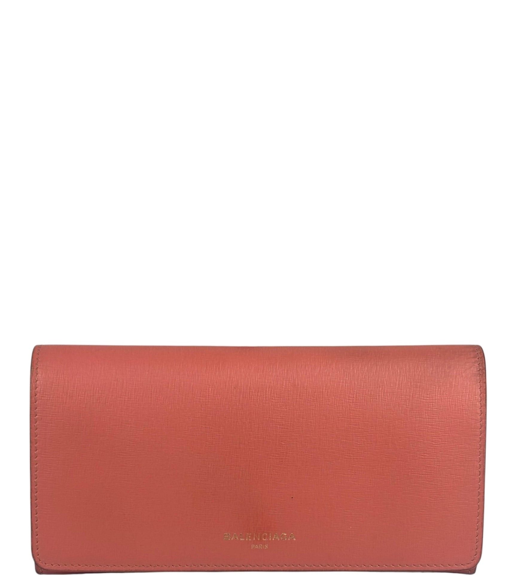 Balenciaga Salmon Pink Leather Essential Money Flap Wallet