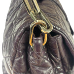 Christian Dior Purple Quilted Leather Flap Bag