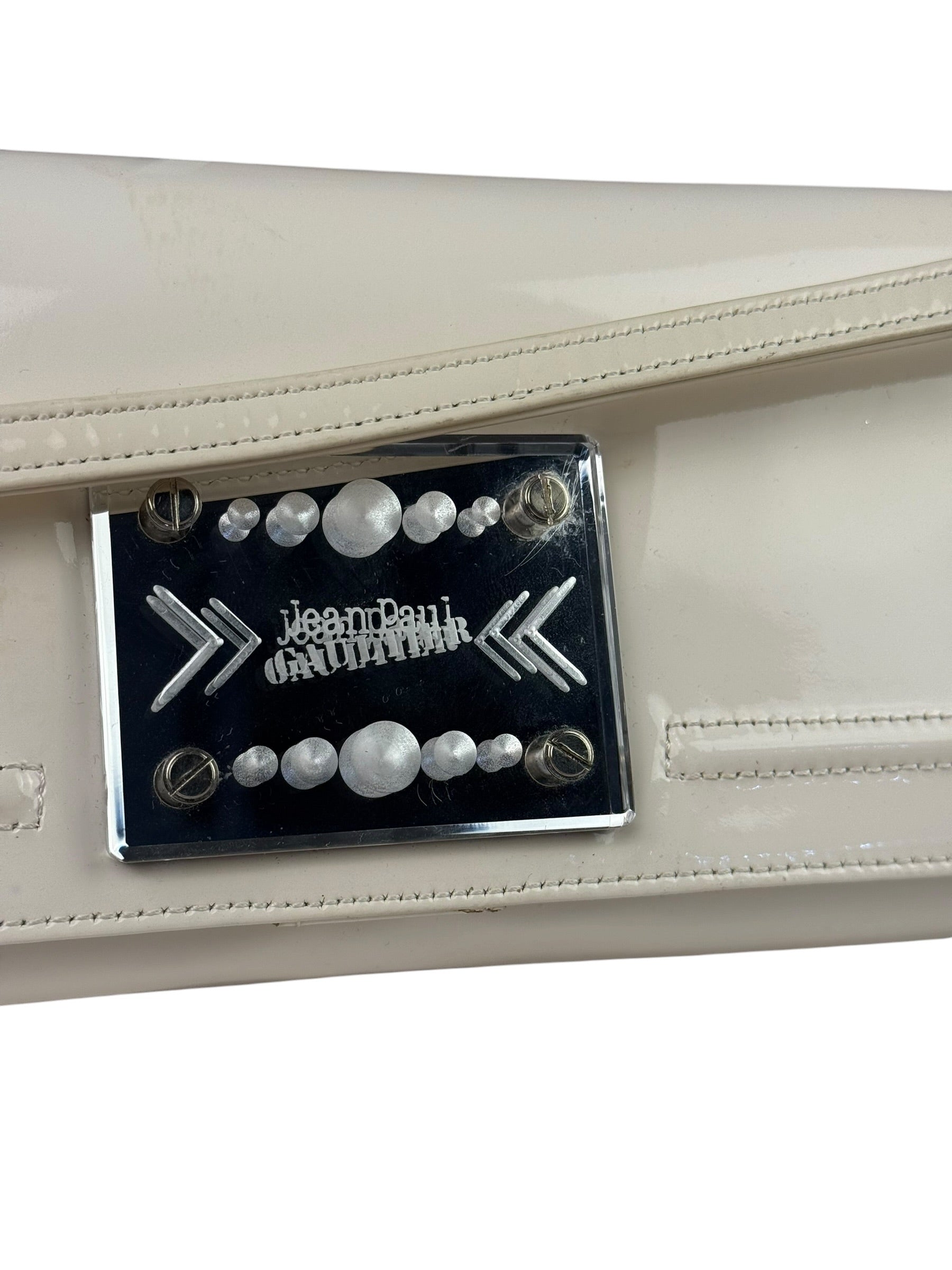 Jean Paul Gautier White Patent Leather Clutch Wallet