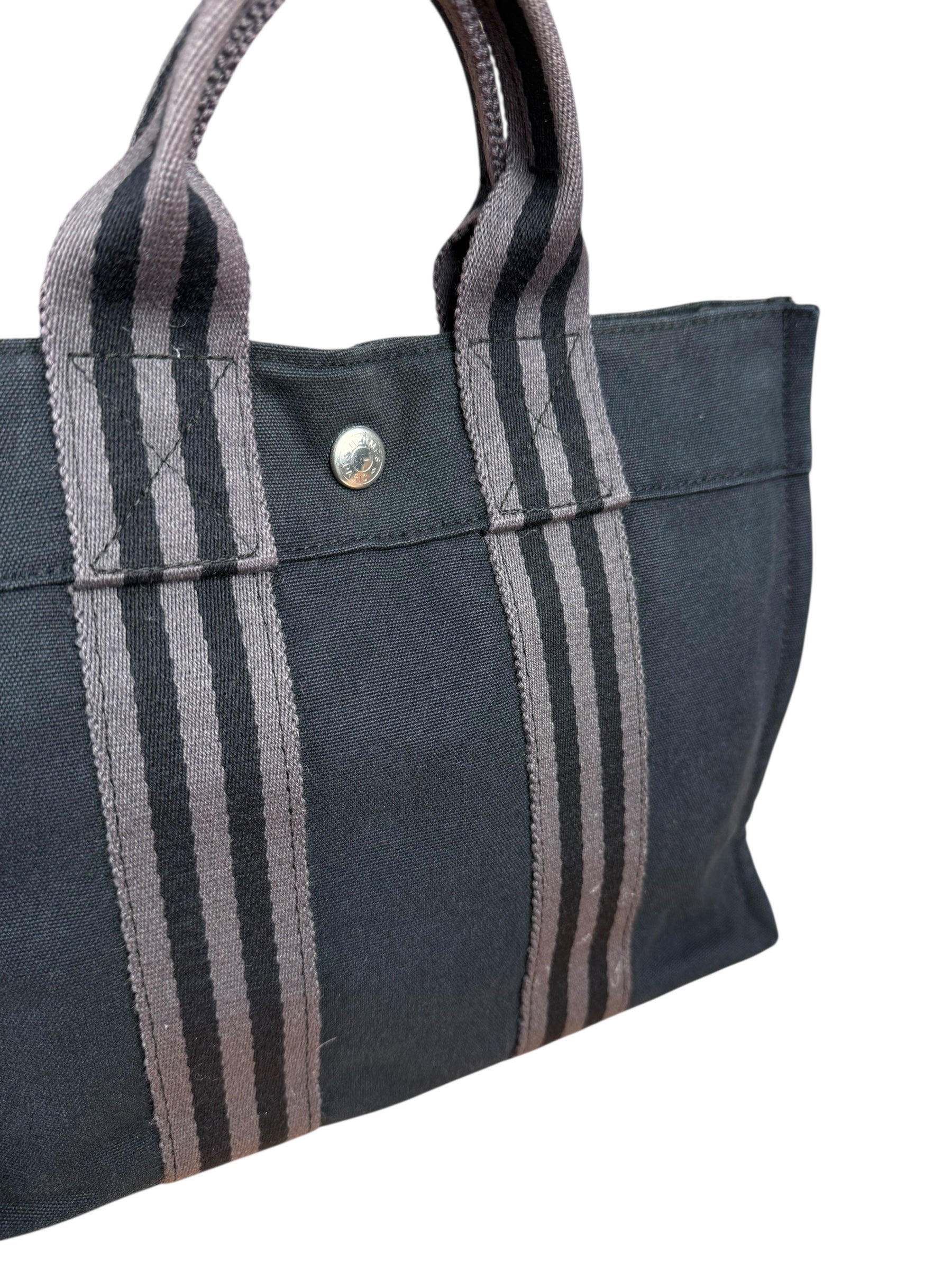 Hermes Black Fourre Tout Canvas Tote