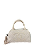 Chanel Pink Leather Trim Quilted Timeless Bowling Handbag 2004
