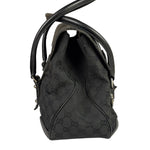 Gucci Black Leather Trim GG Horsebit Shoulder Bag